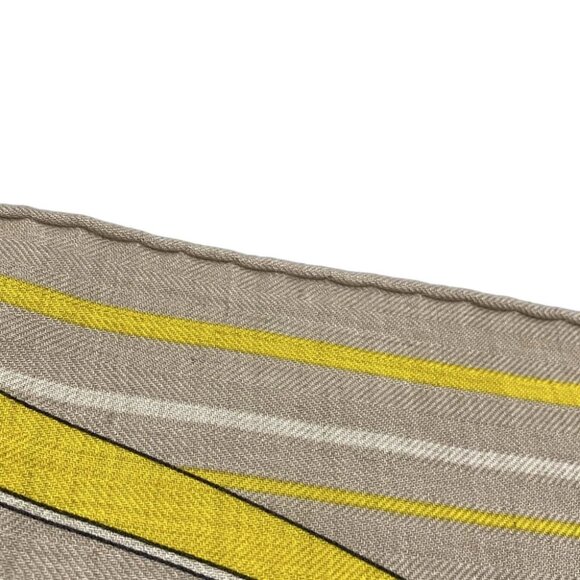 HERMES Carrejean/Shawl Carre 140 Beige Yellow Multi Cashmere Silk Scarf - Picture 3 of 6